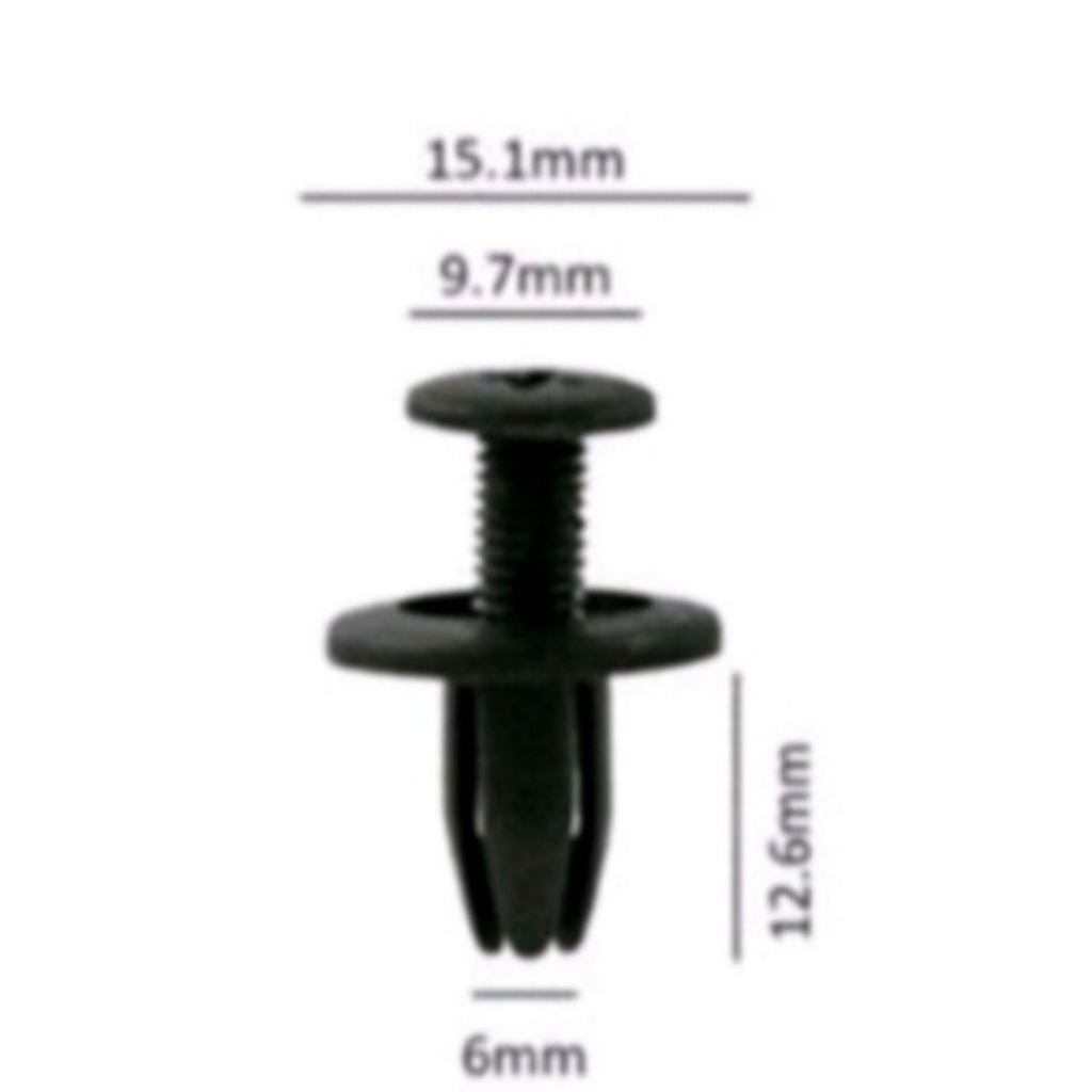 baud clips / rivet M6 X 12,6mm type ( + )  Motor - Mobil.