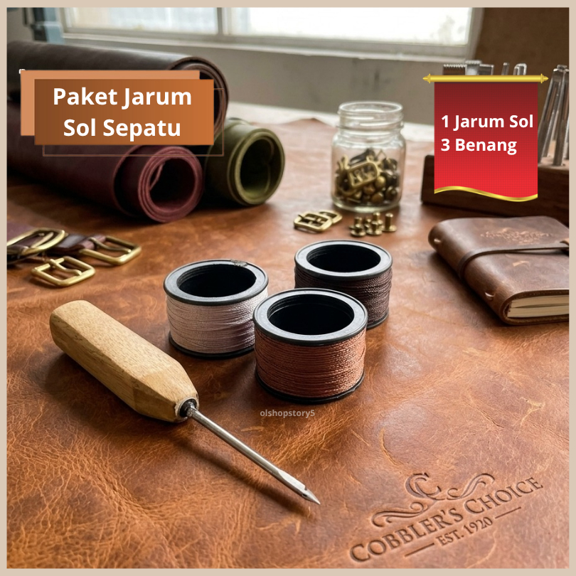 Jarum Jahit Sepatu / Benang Nilon / Jarum Jahit Sandal Sepatu / Alat Jahit Sol Sandal Sepatu G