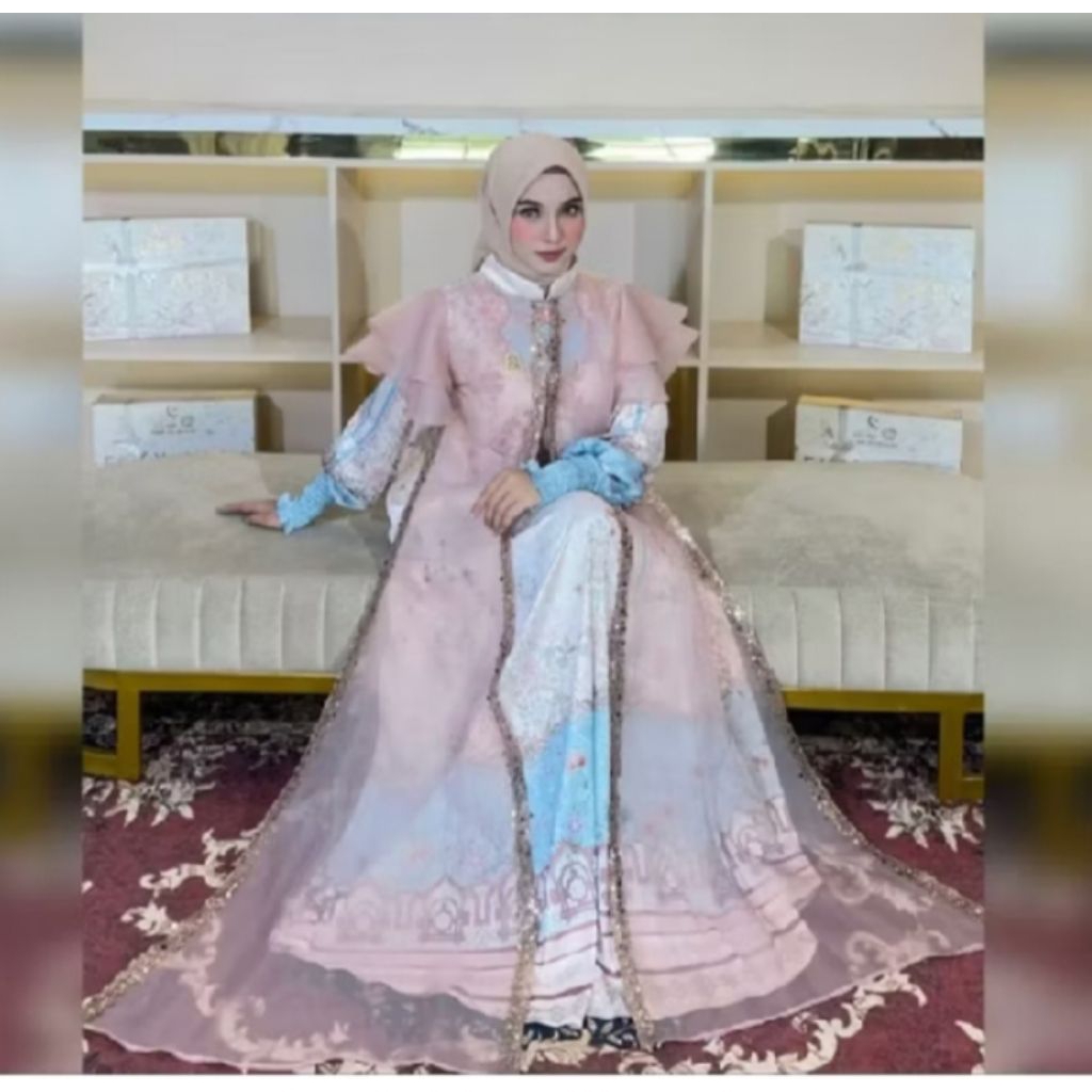 Gamis mewah sutra slik organza