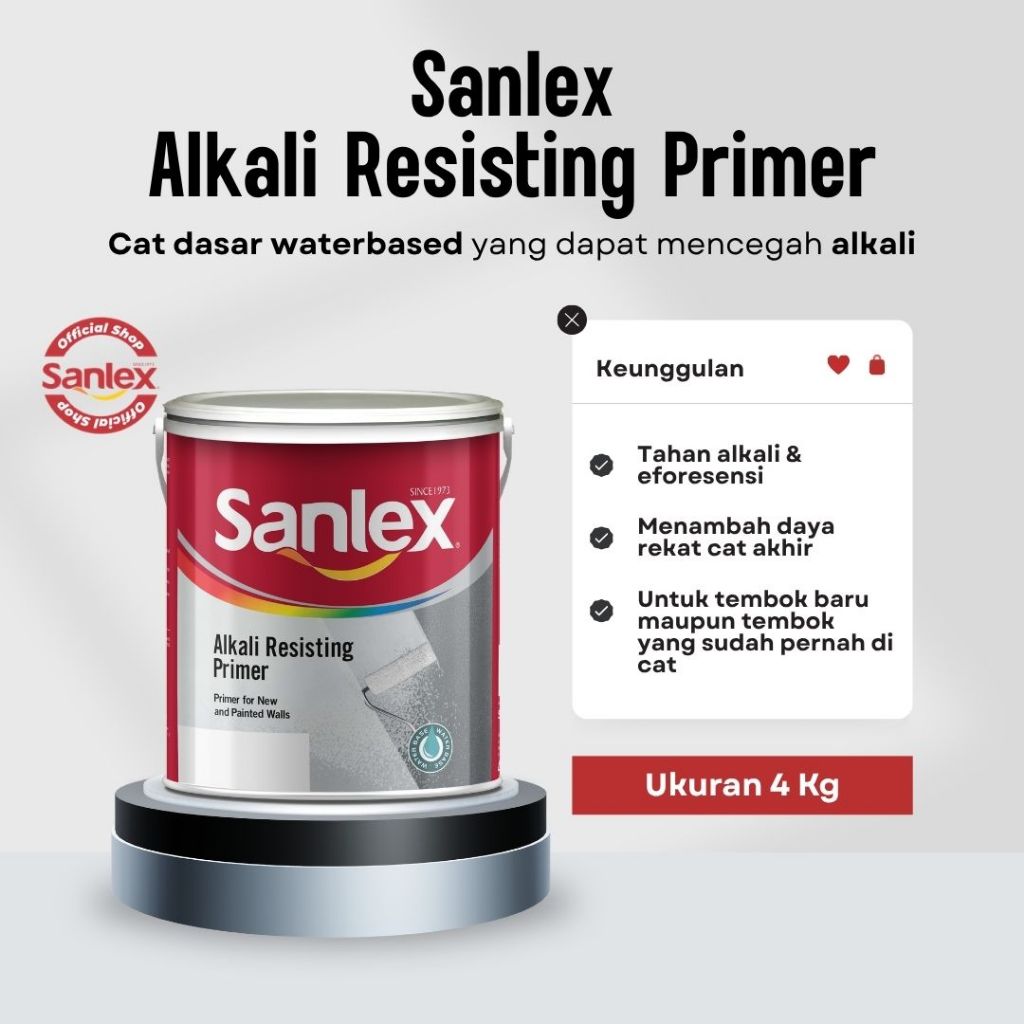 Sanlex Alkali Resisting Primer Waterbased - Cat Dasar 4 Kg