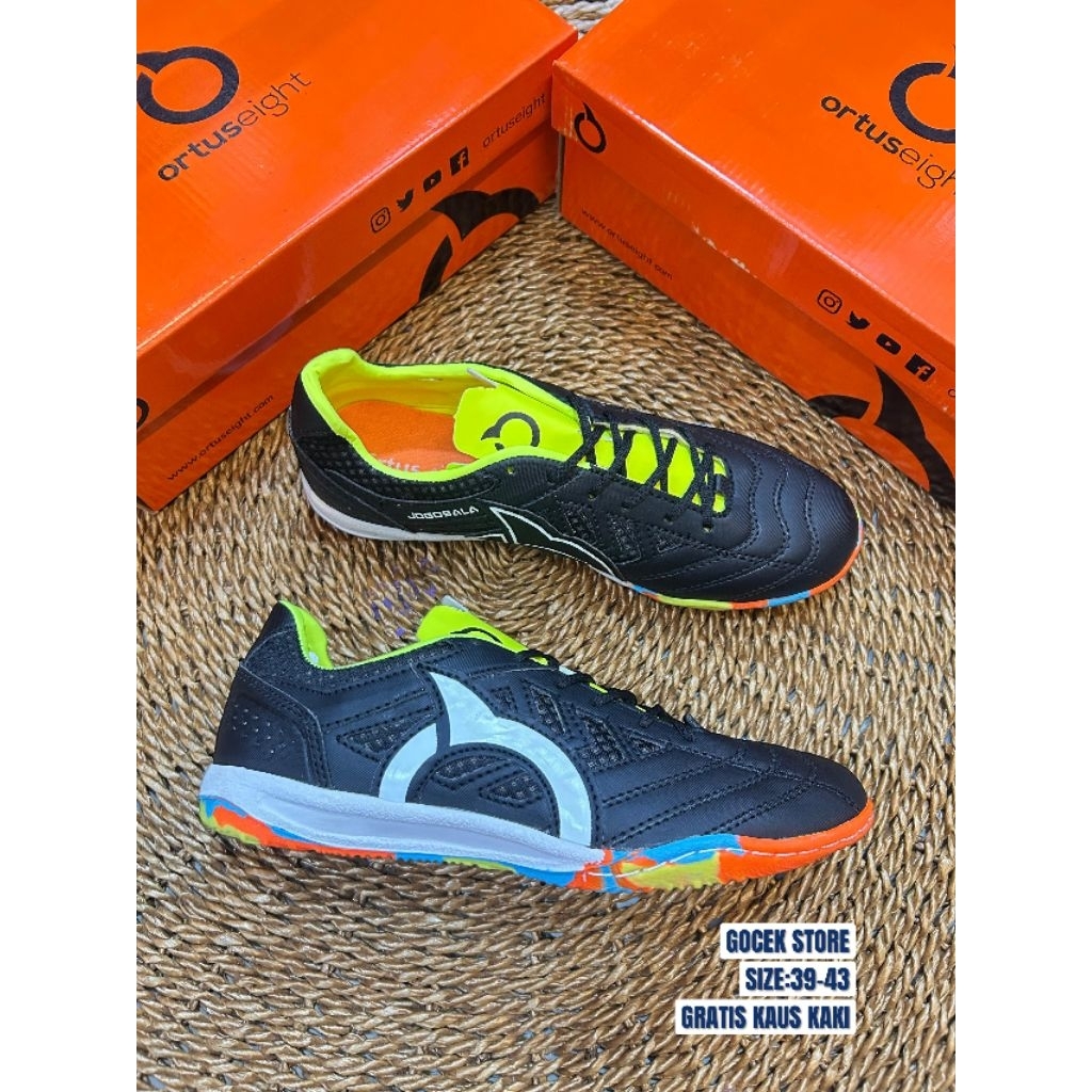 Sepatu Futsal Ortus Jogosala Rampage V2 Hitam