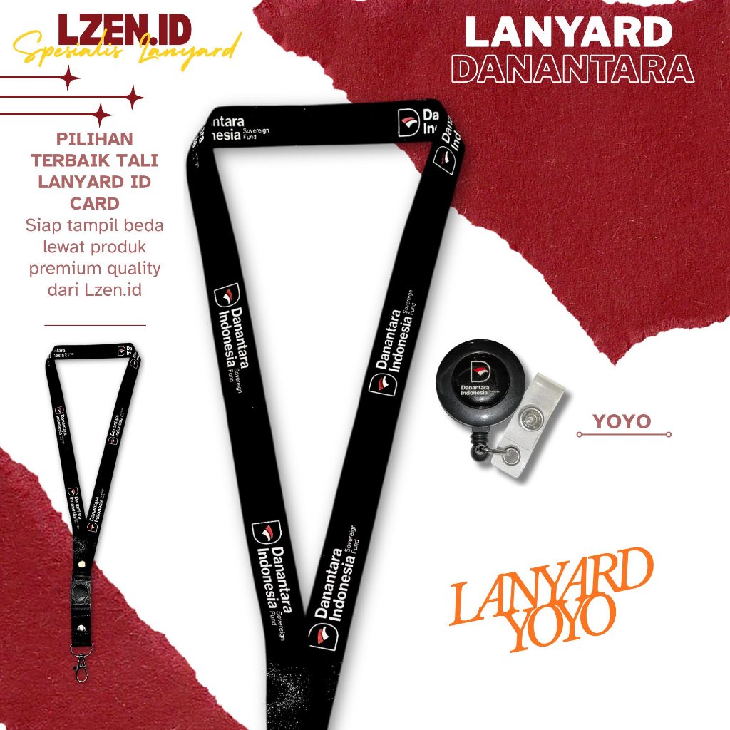 READY LANYARD GANTUNGAN ID CARD DANANTARA HITAM | TALI LANYARD GANTUNGAN ID CARD DANANTARA HITAM TER