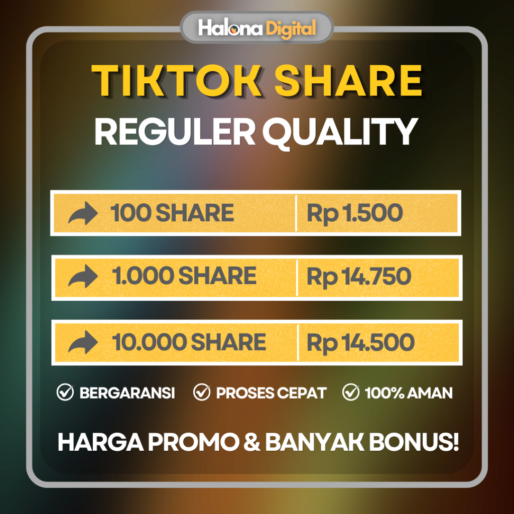 Tiktok Share Proses Cepat share tiktok.fyp - REGULER