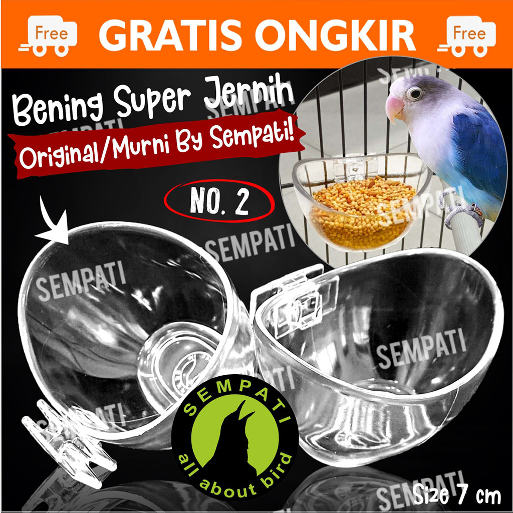 SEMPATI Cepuk Burung Cepuk Perahu No 2 Sempati Cepuk Anti Tumpah Wadah Tempat Pakan Makanan Minum Bu