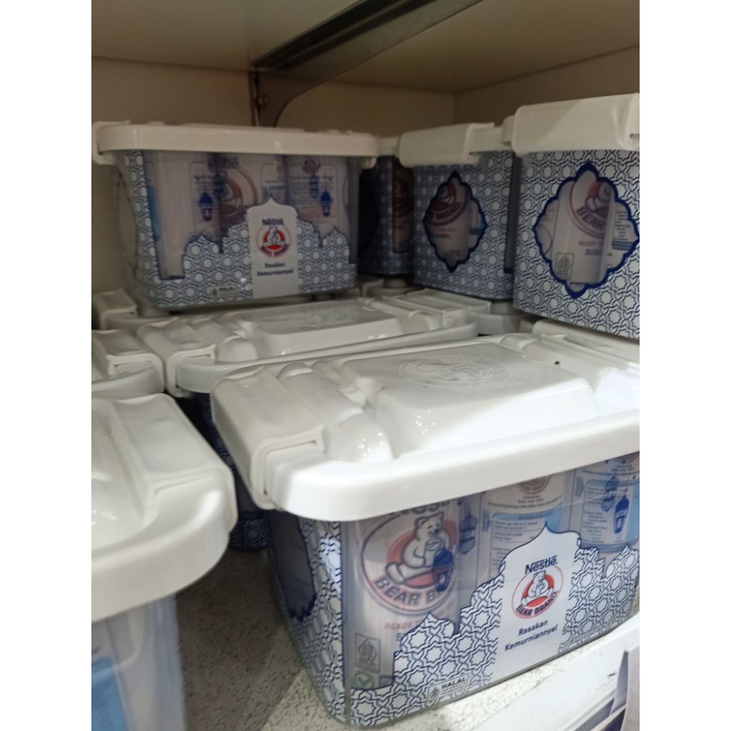 Bear brand susu steril isi 6pcs @186ml gratis kotak container