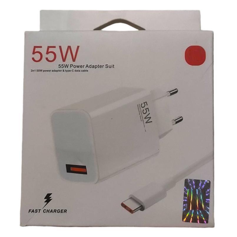 Charger adaptor + Kabel 55W Original USB to Type C Fast Charging semua type merek HP Laptop Powerban