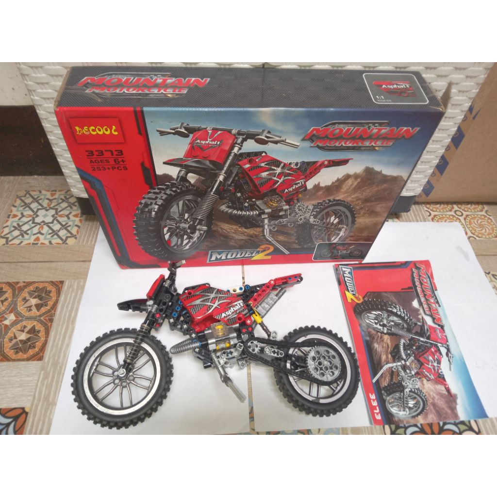 Mainan Balok susun Motor Bricks Decool 3373 Motor trail