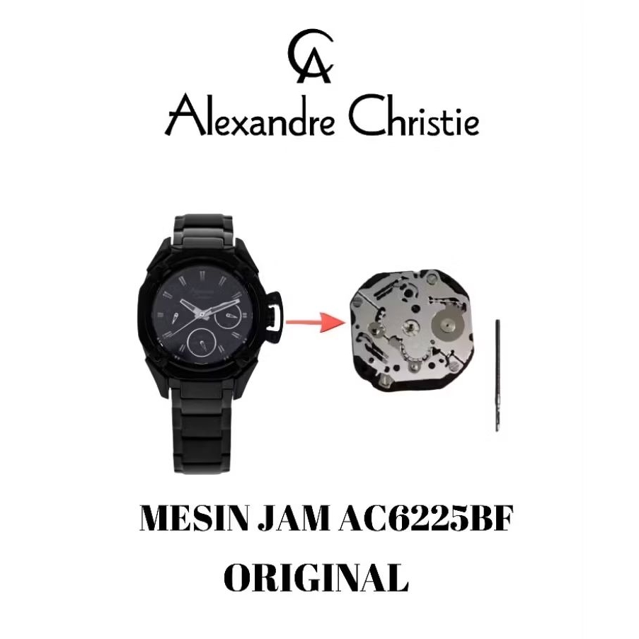 Mesin jam Alexandre Christie original AC6225BF