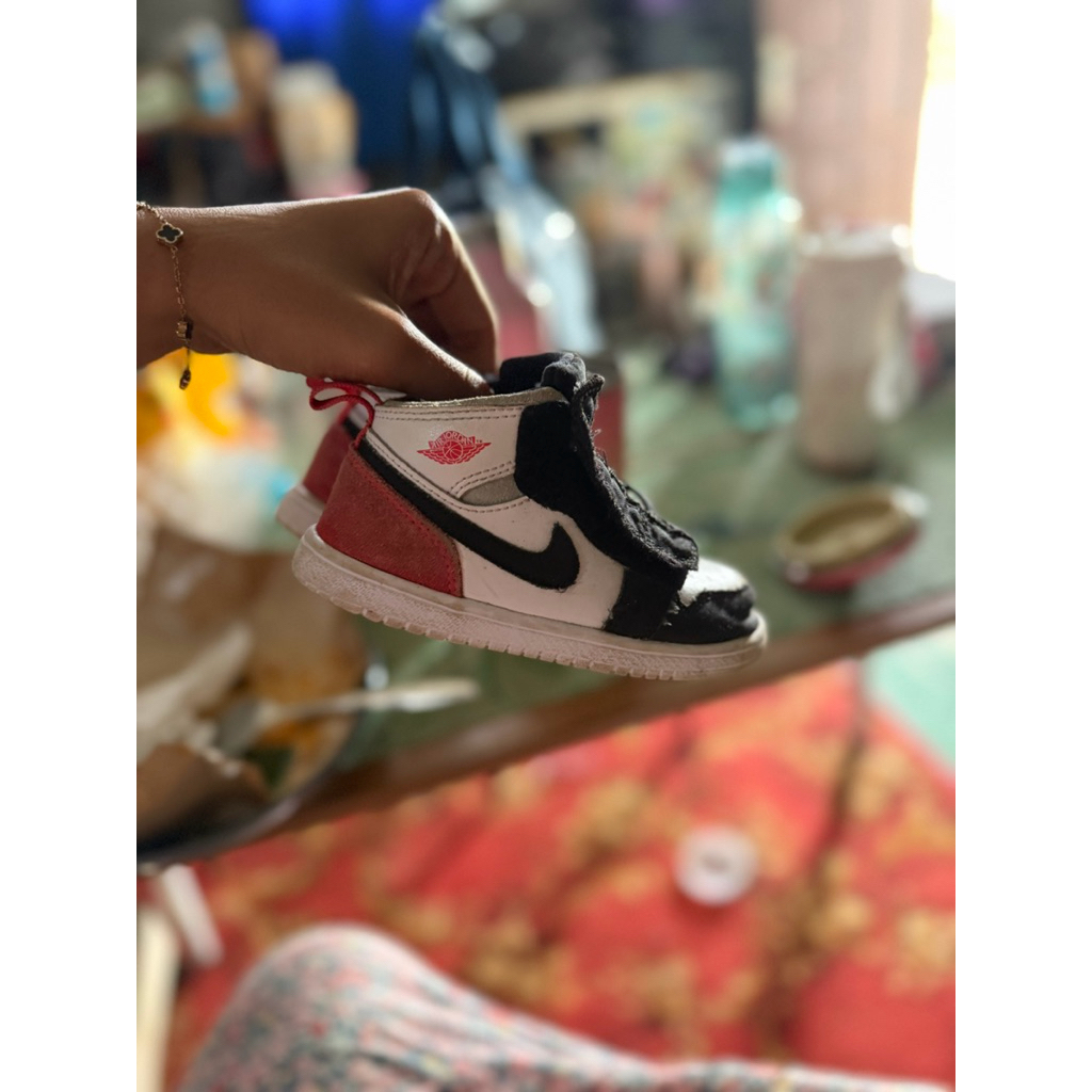 preloved ori sepatu nike anak AIR JORDAN 1 MID UNION BLACK TOE (TD)