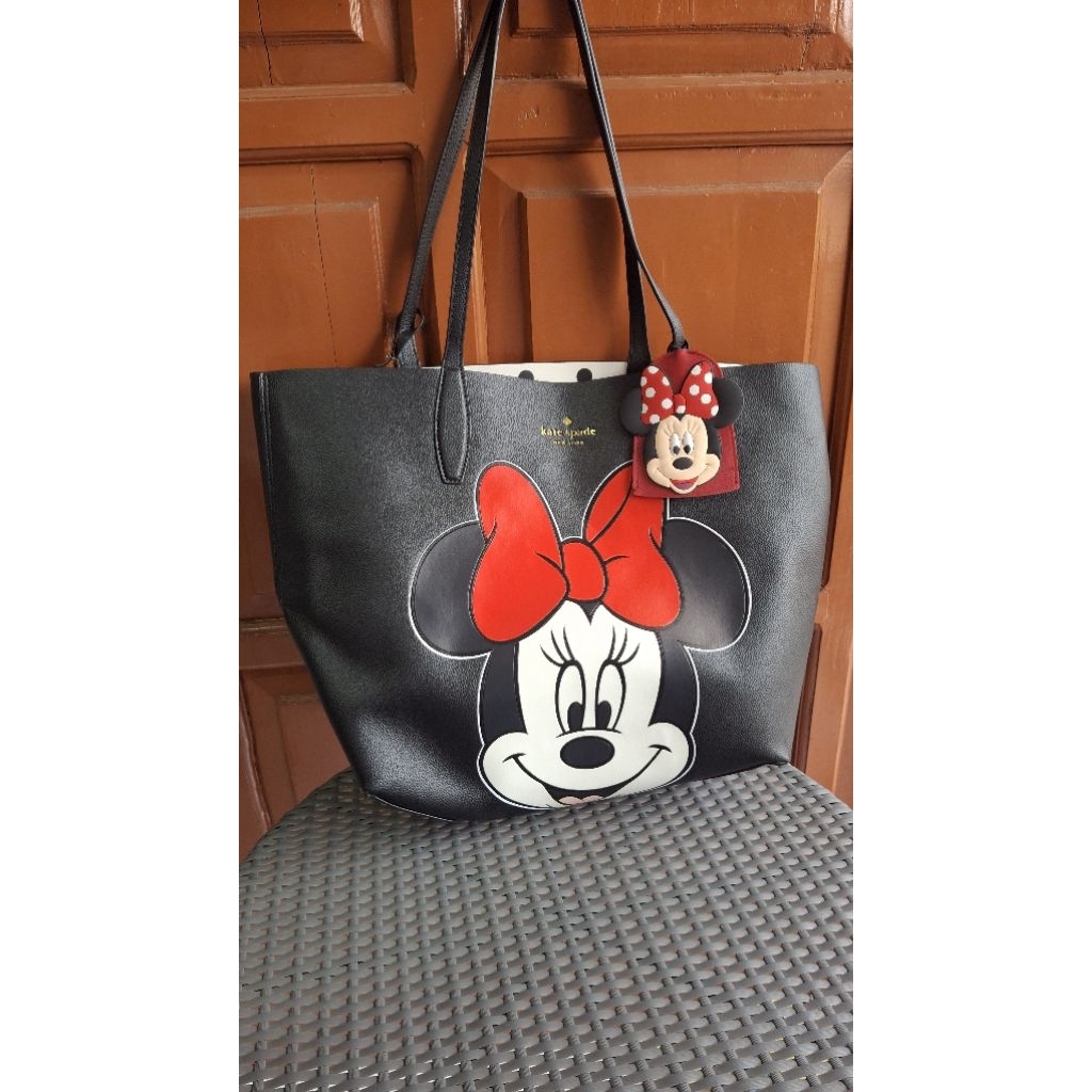 Tas Tote Kate Spade Minnie Mouse KW 1:1 PL Like New Bonus gantungan Minnie Mouse