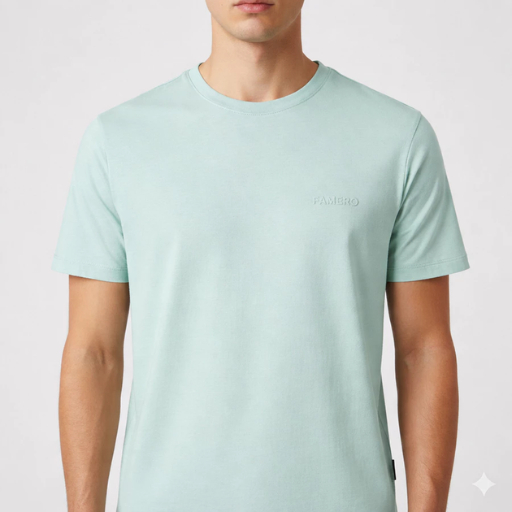 FAMERO - Kaos Polos Pria - Warna Biru Muda