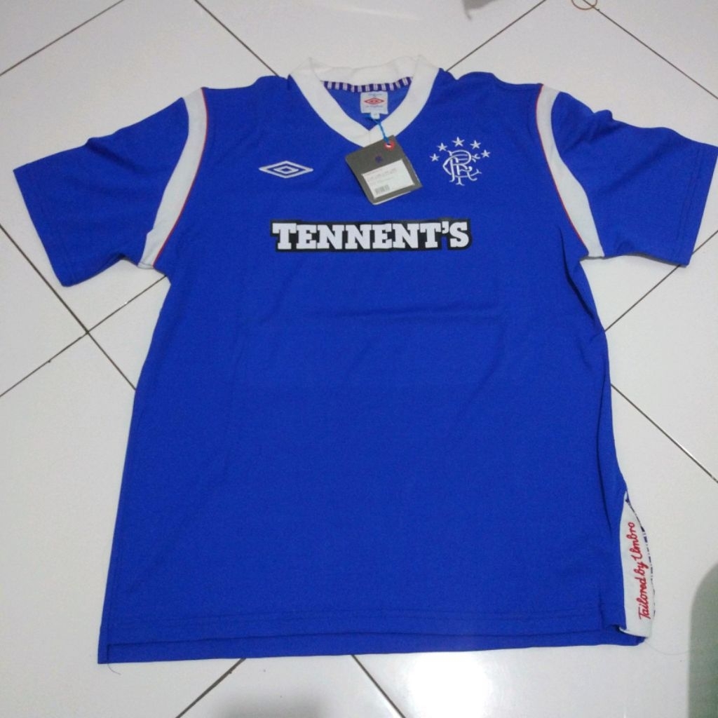 jersey bola retro Glasgow Rangers home 2011-2012 grade AAA - ukuran L