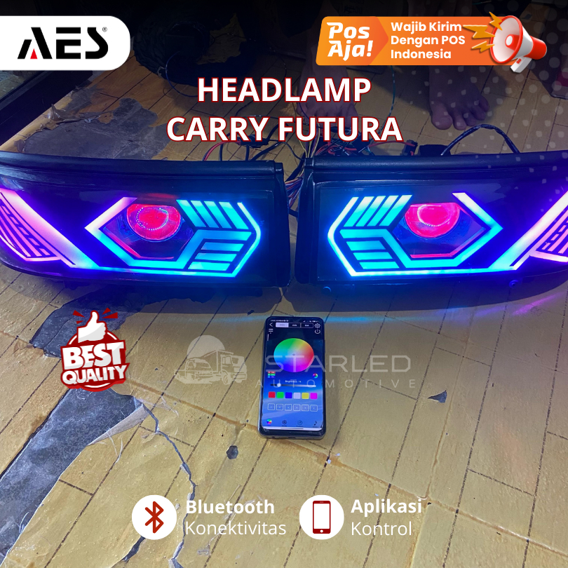 Headlamp Suzuki Futura Carry Injection New Merk CPU Set Biled Custom RGB 12V Sepasang Lampu Depan Cu