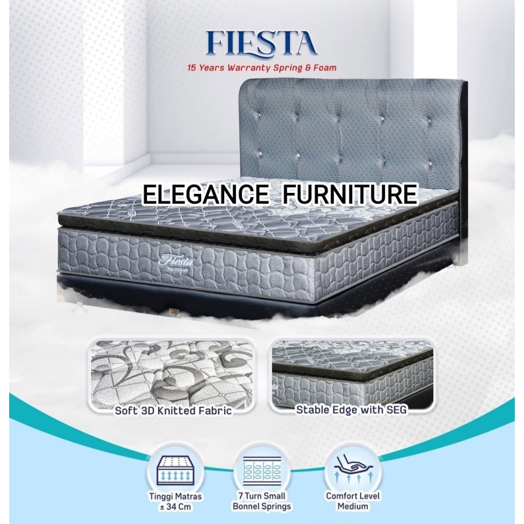 SPRINGBED OCEAN PLUSH TOP FIESTA FULLSET Pekanbaru saja