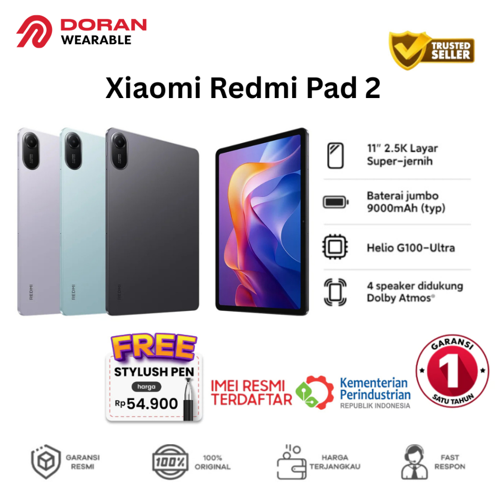Xiaomi Redmi Pad 2 4/128GB | 6/128 RAM 4GB ROM 128GB Wifi Only | 4G - Garansi Resmi 1 Tahun