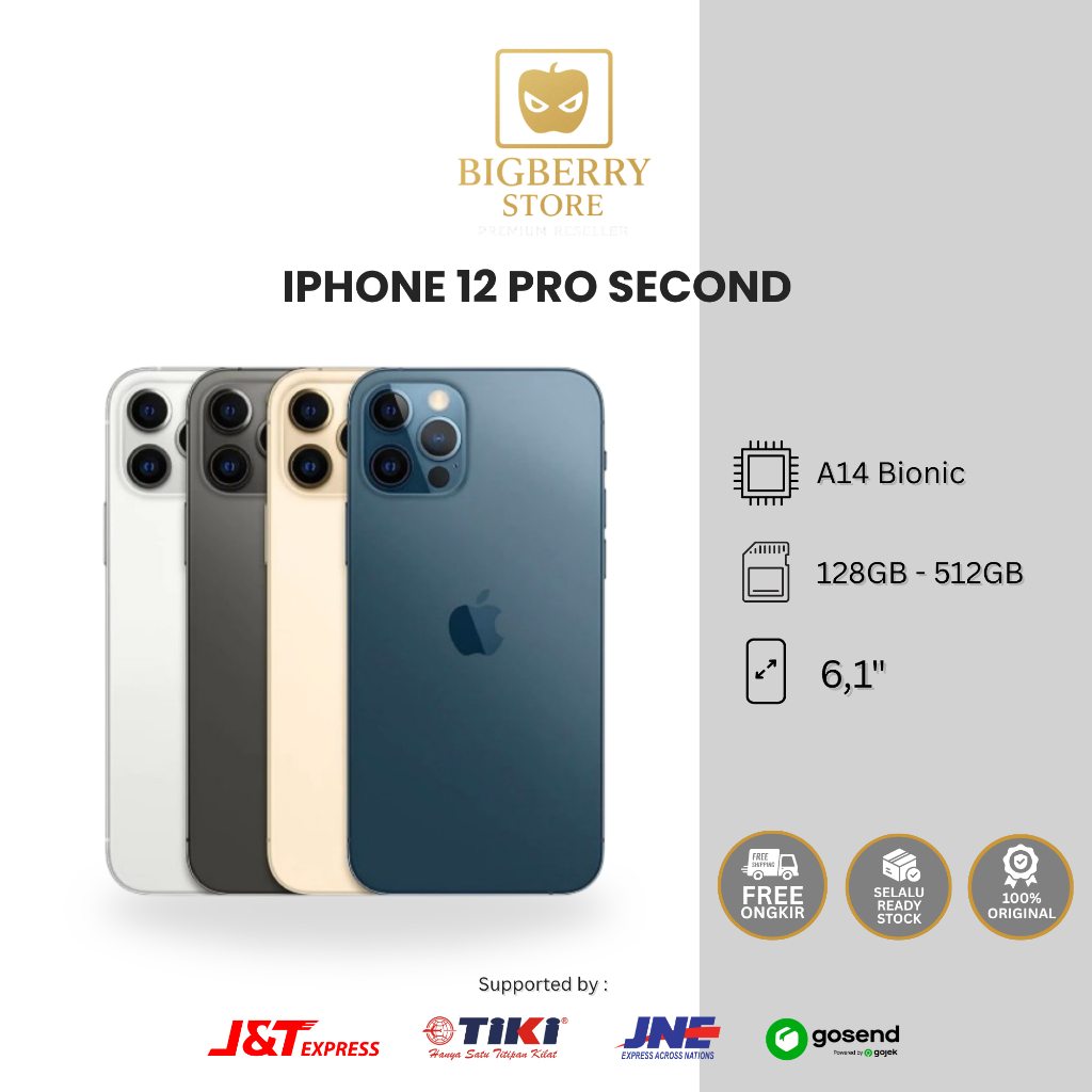 iPhone 12 Pro/Max Second BC 512GB/256GB/128GB 100% Ori Second Fullset ,Kondisi Mulus,Jaringan Aman,B