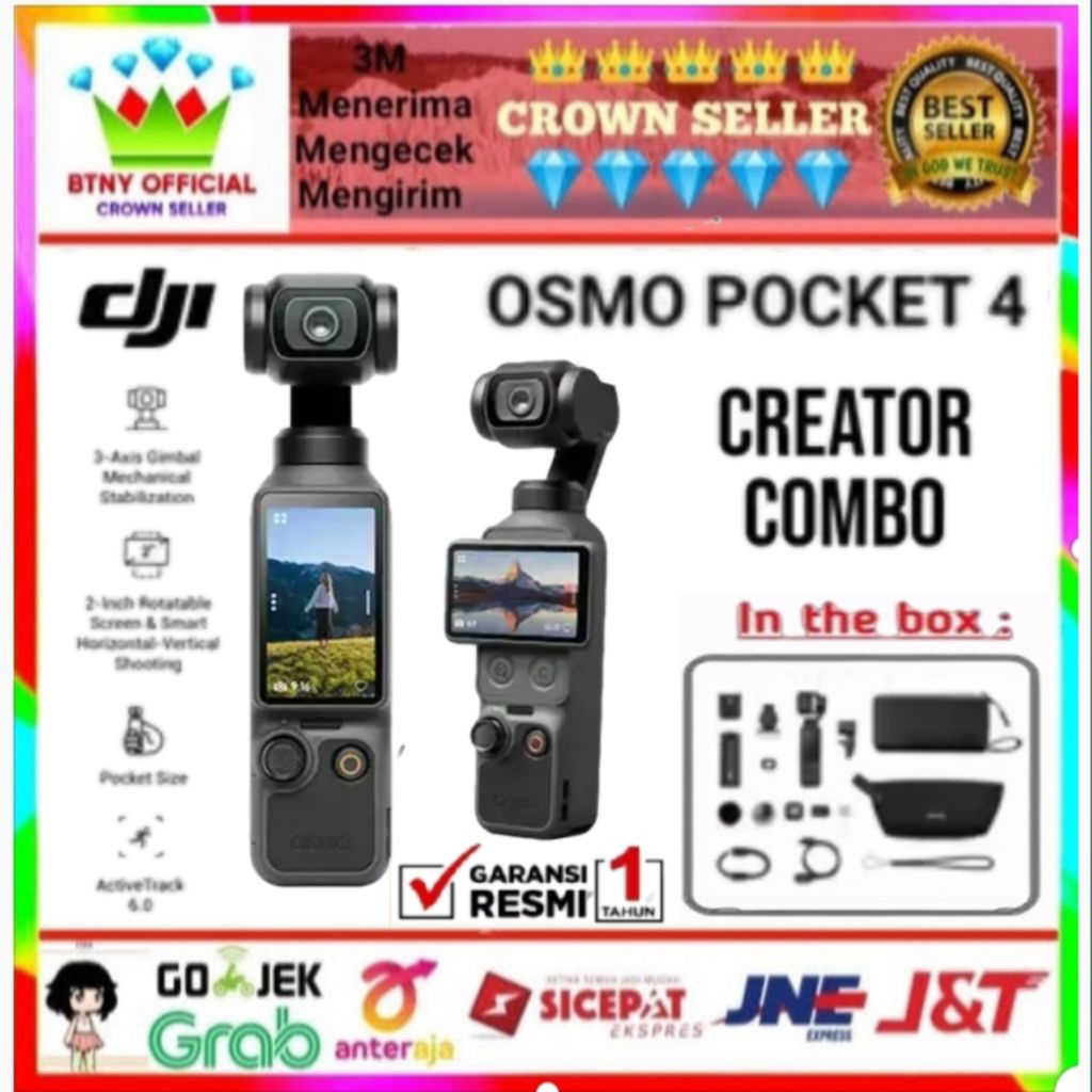 DJI Osmo Pocket 4 Creator Combo Action Camera Dji Pocket 4 Action Camera GARANSI REMII TAM
