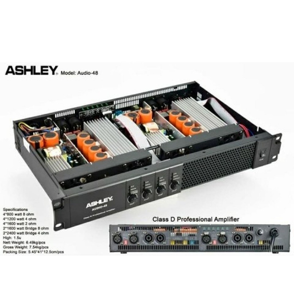 Power 4 Channel Class D Ashley Audio48 Audio 48 Original Ashley