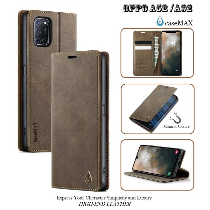 Flip Case OPPO A52/A92 Case Wallet Kulit Casing Dompet Case Wallet Leather Flip Case OPPO A52/A92 Ca