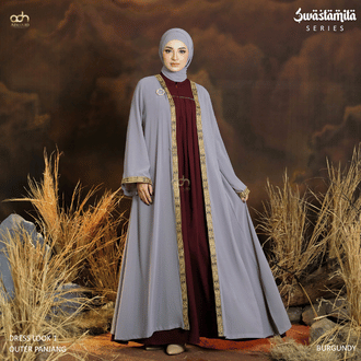 ADINA.ID -  Inner Dress + Outer SWASTAMITA SERIES (Gamis Abaya Arabian Material Alexandria Luxury Pr