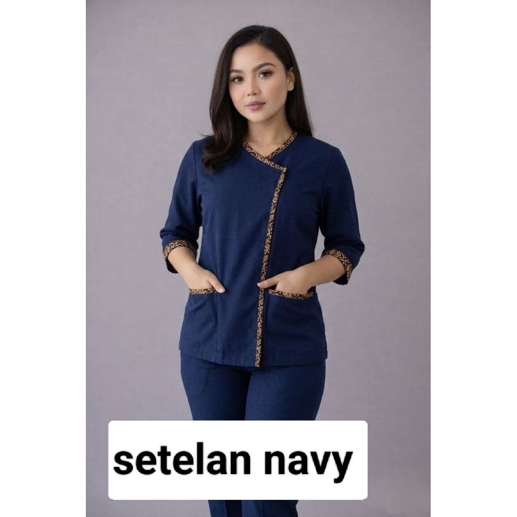 Seragam Suster keren / Seragam Klinik terkeren/Baju Oka kimono Jepang setelan celana,Baju Oka BATIK