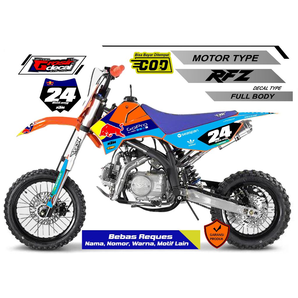 Striping Stiker Trail Mini RFZ 110cc/125cc Full Body Bebas Reques