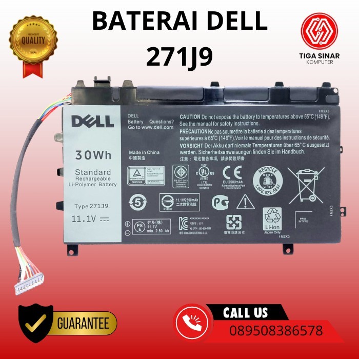Baterai Laptop for Latitude 13 7000 7350 271J9 GWV47