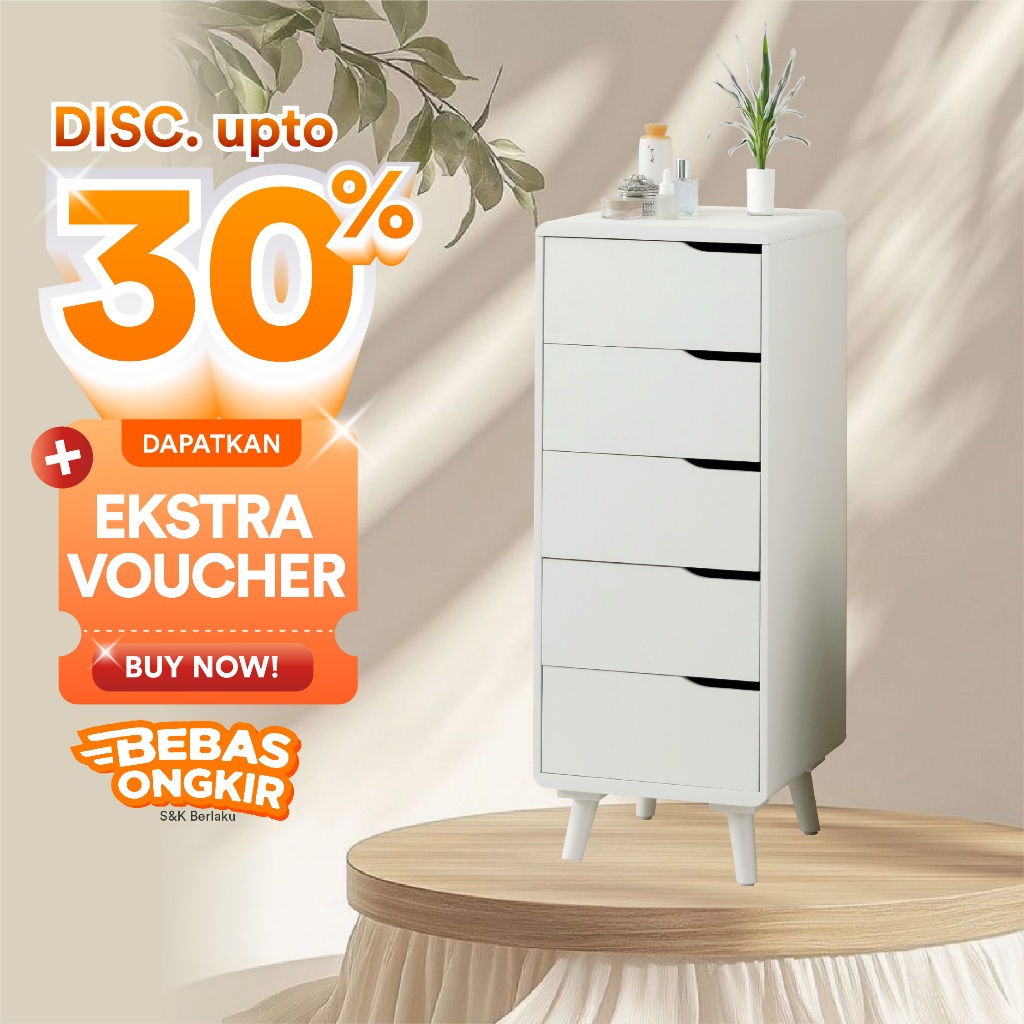 IFURNHOLIC Hanover Drawers | Kabinet Minimalis | Lemari Laci Susun | Lemari Pakaian Kecil | Rak Serb