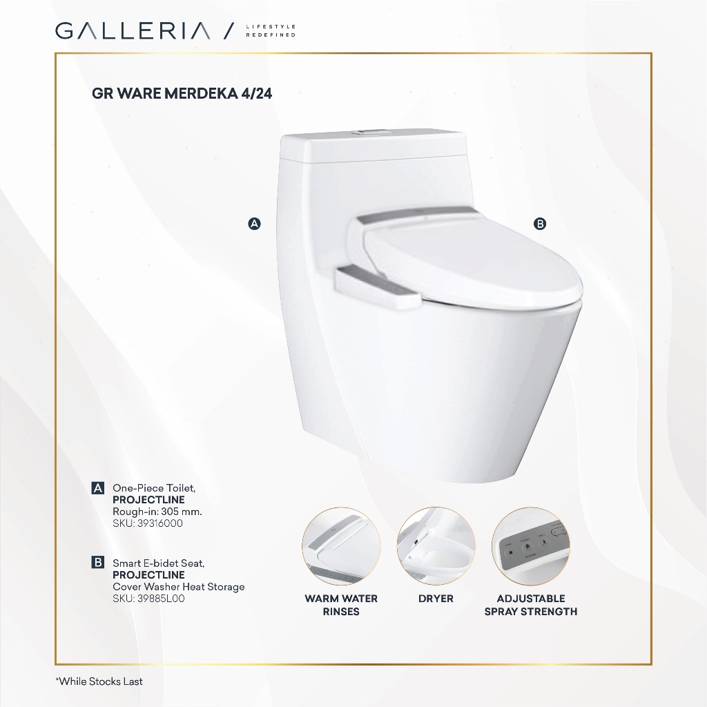 Grohe Toilet Package with Electronic Bidet Seat / Grohe Paket Kloset
