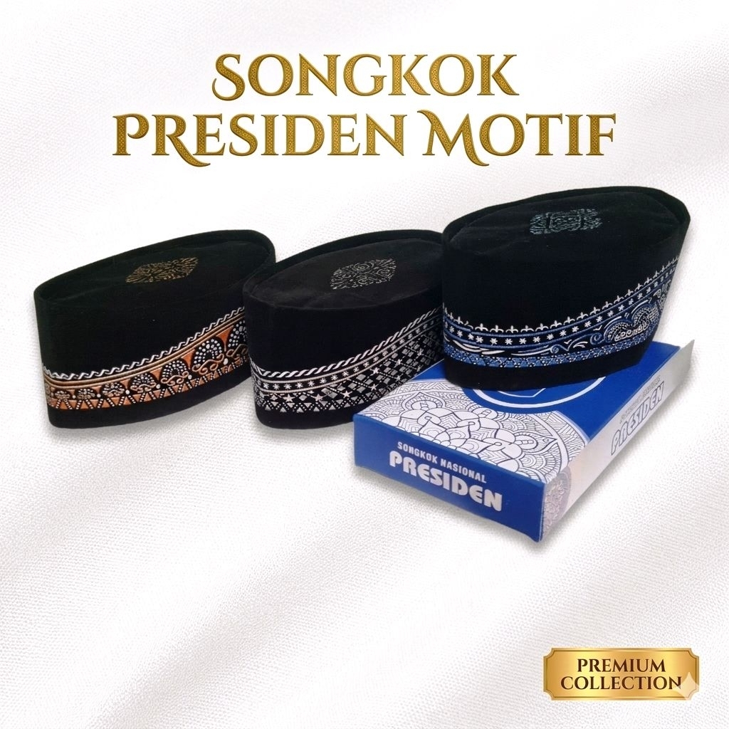SONGKOK NASIONAL MOTIF BATIK Murah , Peci Kopiah Hitam Sablon Batik , Peci Hitam Dewasa , Kopiah Hit