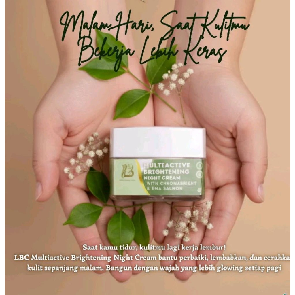 LBC Multiactive Brightening Night Cream Skincare BPOM Halal Aman Bumil Busui