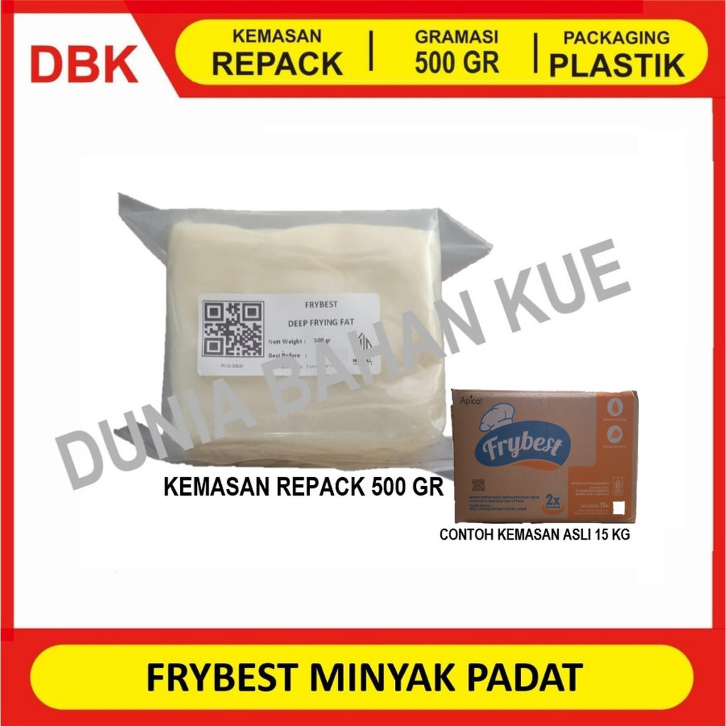 FRYBEST MINYAK GORENG PADAT REPACK 500 GR / MINYAK BEKU / MINYAK PADAT