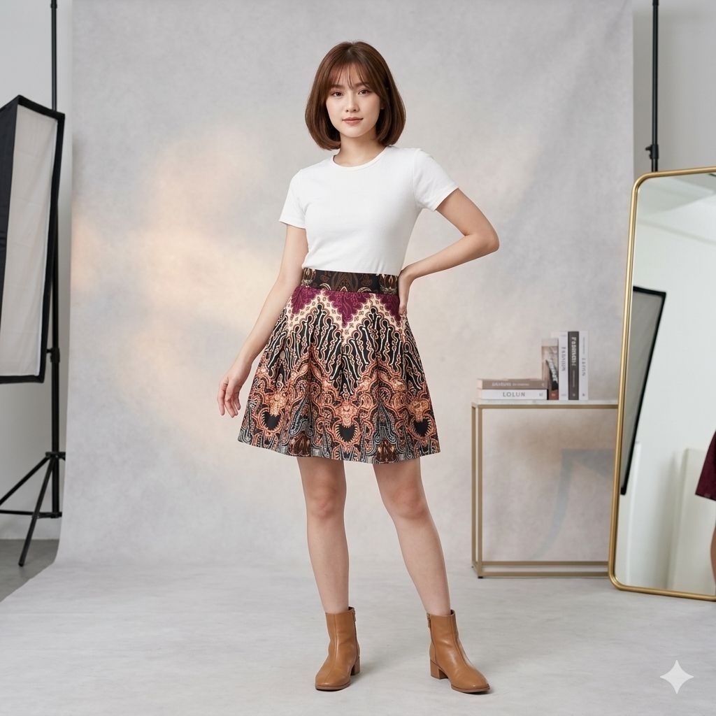 ROK CELANA BATIK WANITA SKORT BATIK MODERN PREMIUM / BAWAHAN WANITA MOTIF BATIK ETNIK / CELANA ROK P