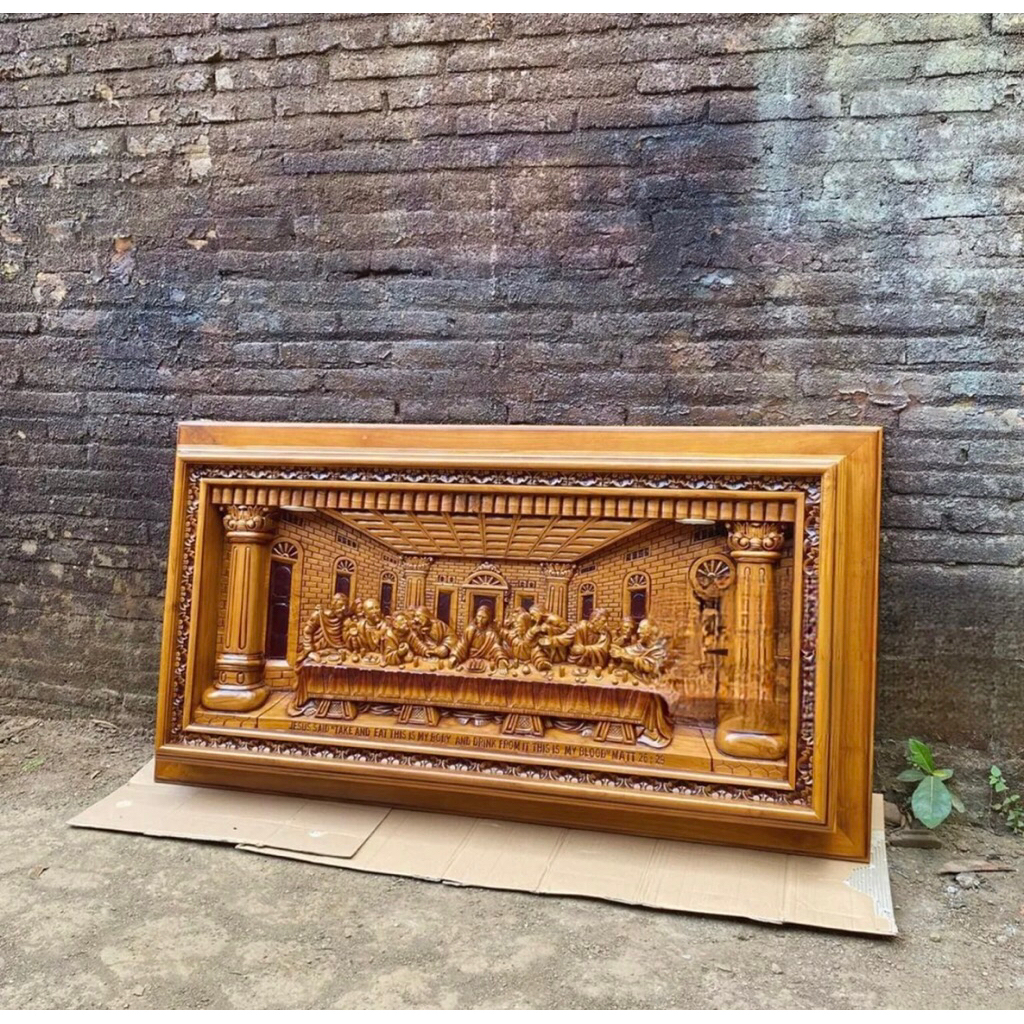 perjamuan kudus realpict kayu jati 150x80