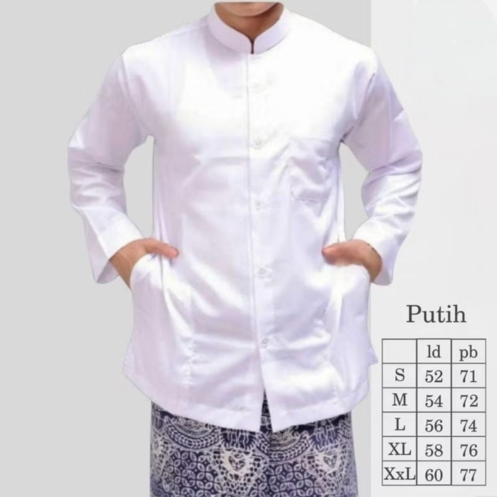 Baju Koko Haibah Model Ammu Baju Koko pria dewasa lengan panjang Koko Haibah saku samping