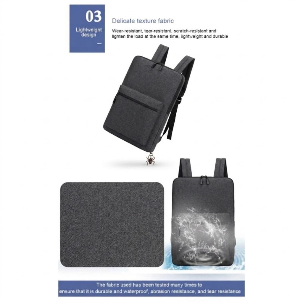 diskon tas ransel laptop tipis pria softcase backpack multifungsi
