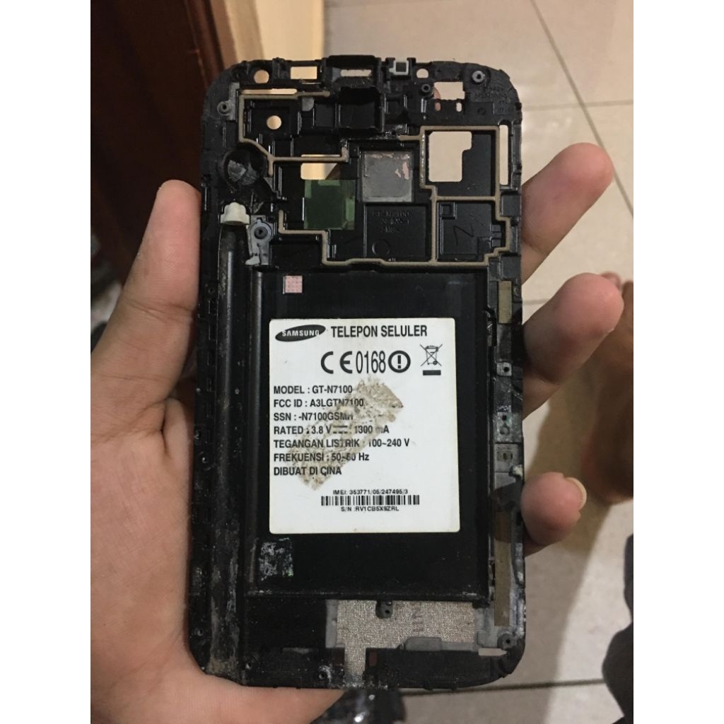 frame tulangan tatakan dudukan LCD layar samsung galaxy note 2 Gt-n7100 ori copotan original