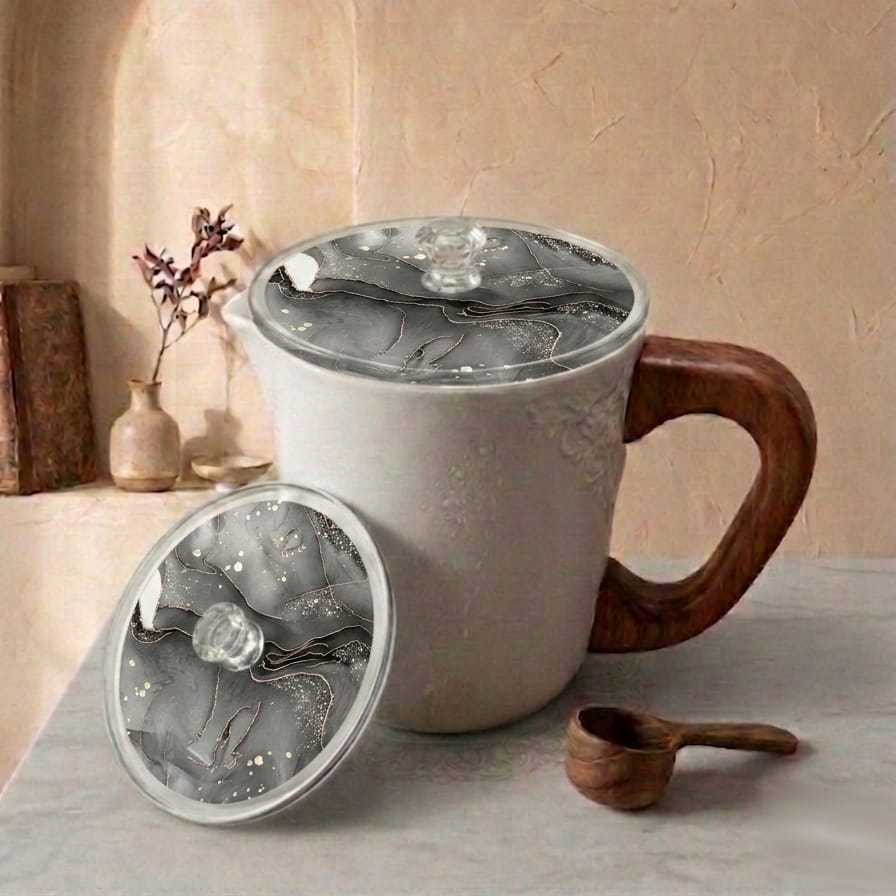 Akrilik Custom Tutup Gelas Mug Motif Marble  Bahan Acrylic Bebas Request Custom