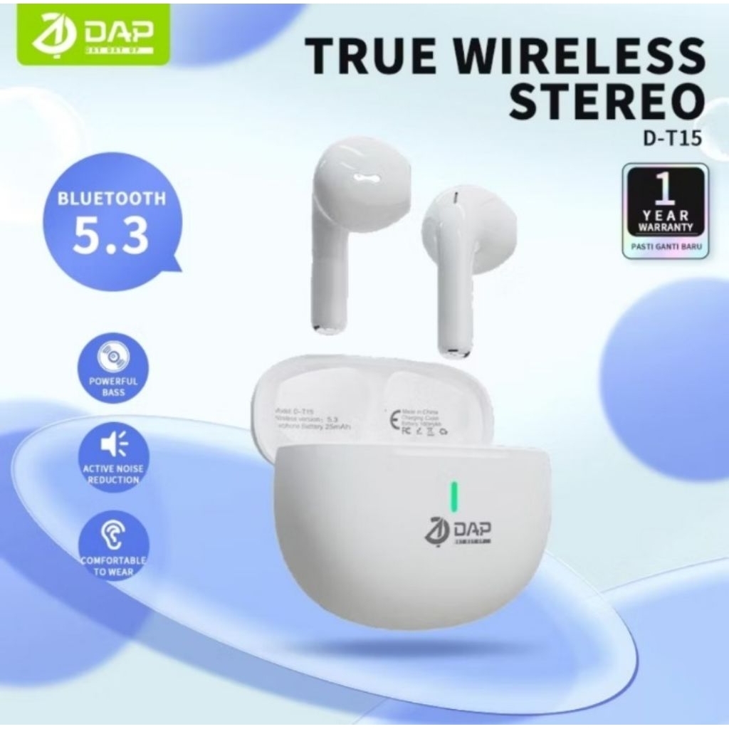 DAP TWS ORI Earphone Earbuds D-T15 Waterproof IPX4