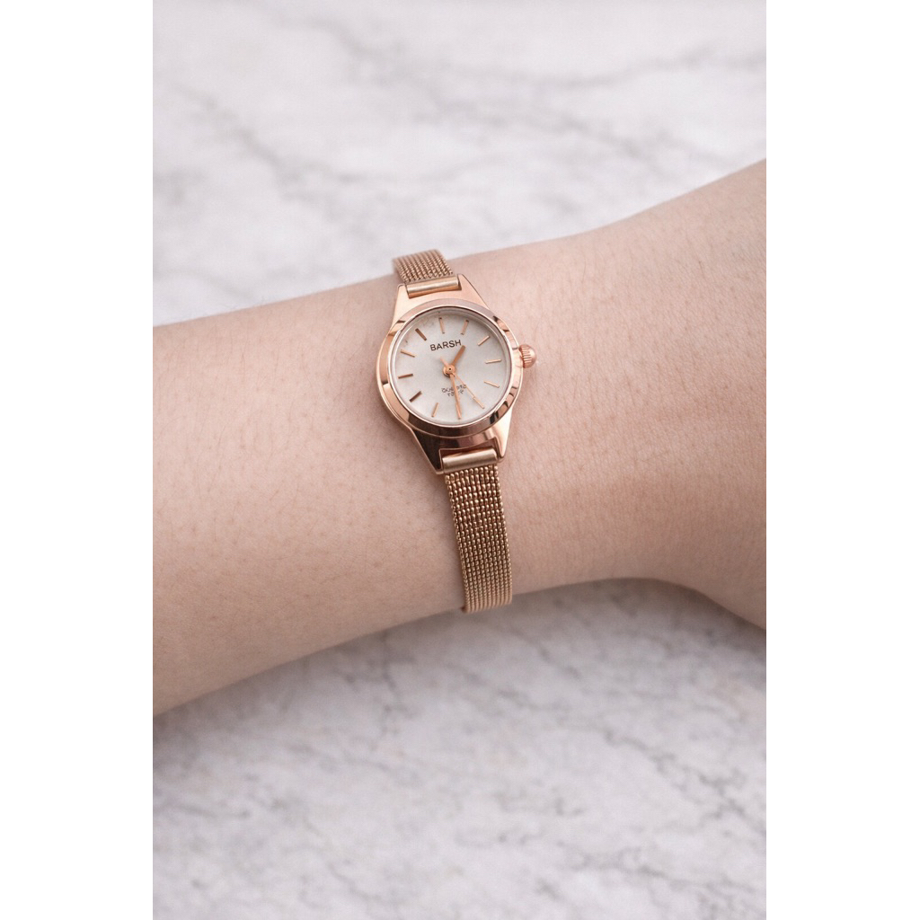 Jam Tangan Wanita Barsh Rantai Mini Stainless Steel Jam Cewek Korea Elegant Kecil