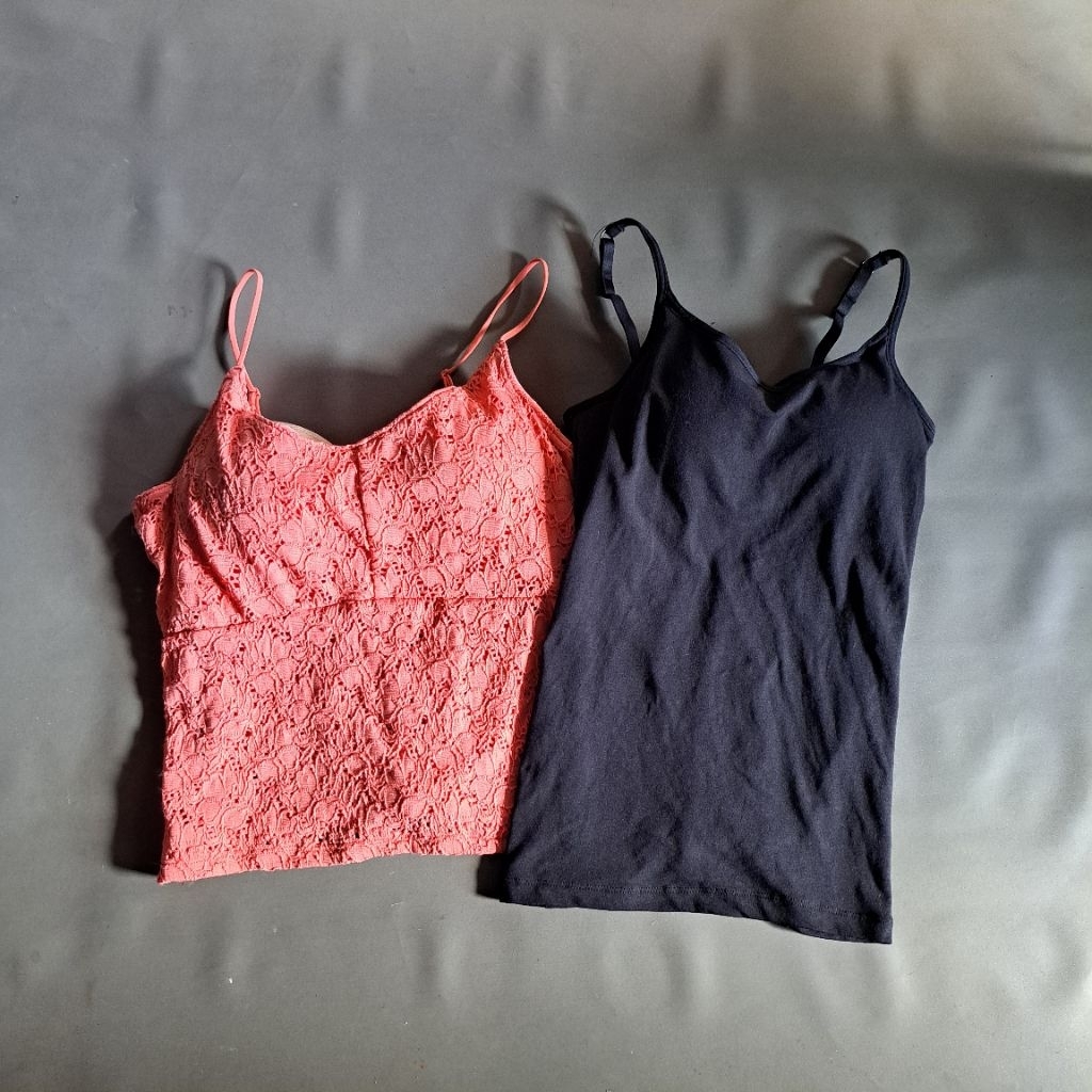 tanktop bra kamisol gu uniqlo oriii brukat hitam polos