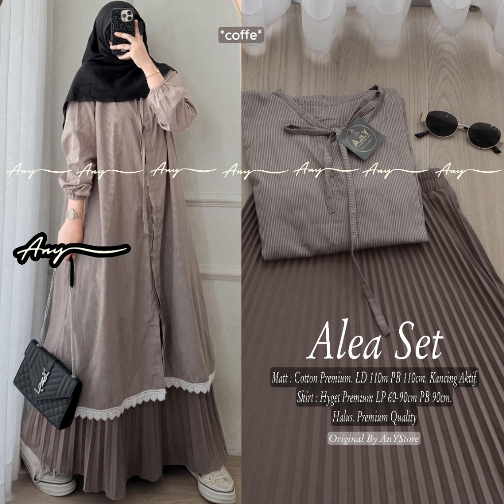Alea Set by Any Setelan Long Tunik Katun Terbaru Best Seller