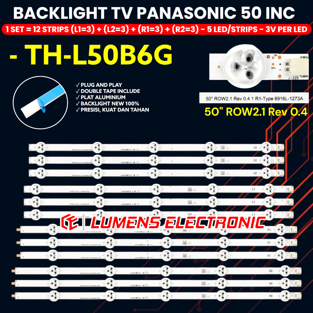BACKLIGHT TV PANASONIC 50 INCH TH-L50B6G 50" ROW2.1 REV 0.4