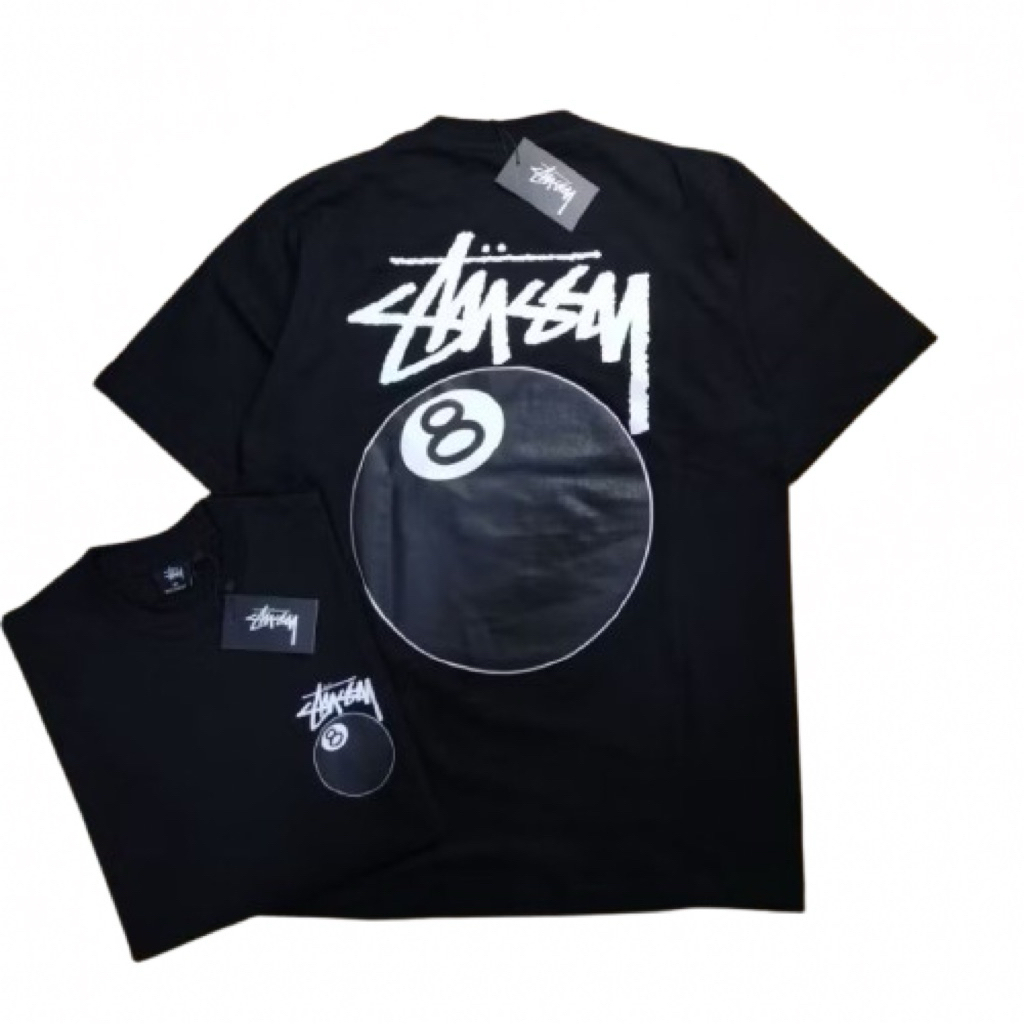 Stussy 8 Ball Black Tee T-Shirt Kaos