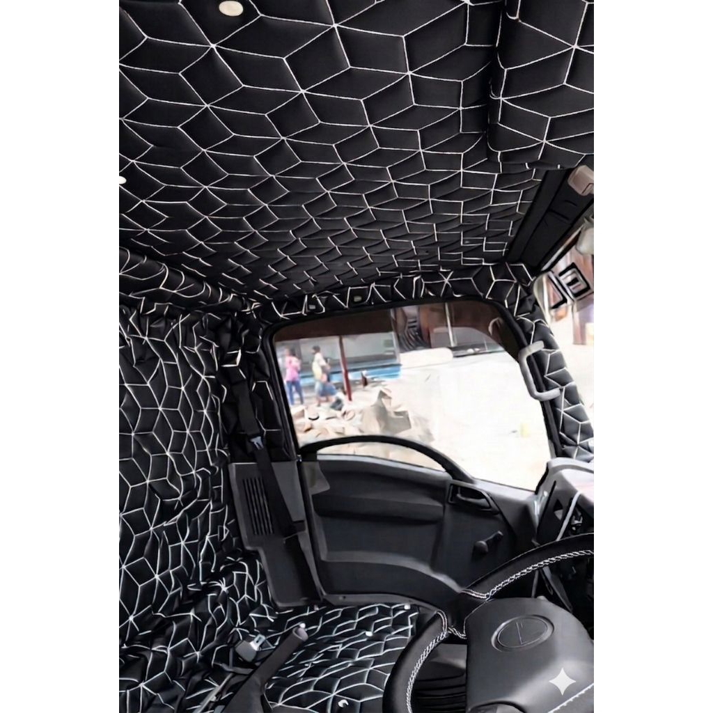 plafon mobil dan belakang jok traga, ragasa, umplung, canter, hdl, dutro, dll motif 3D