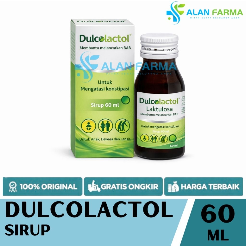 Dulcolactol Sirup 60 mL | Dulcolax Sirup | Sirup Lancarkan BAB Aman untuk Anak