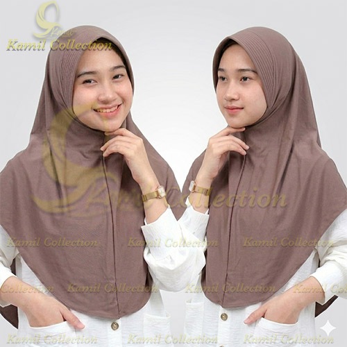 Hijab Bergo Hamidah Instan Jersey Spandek Premium Ukuran M