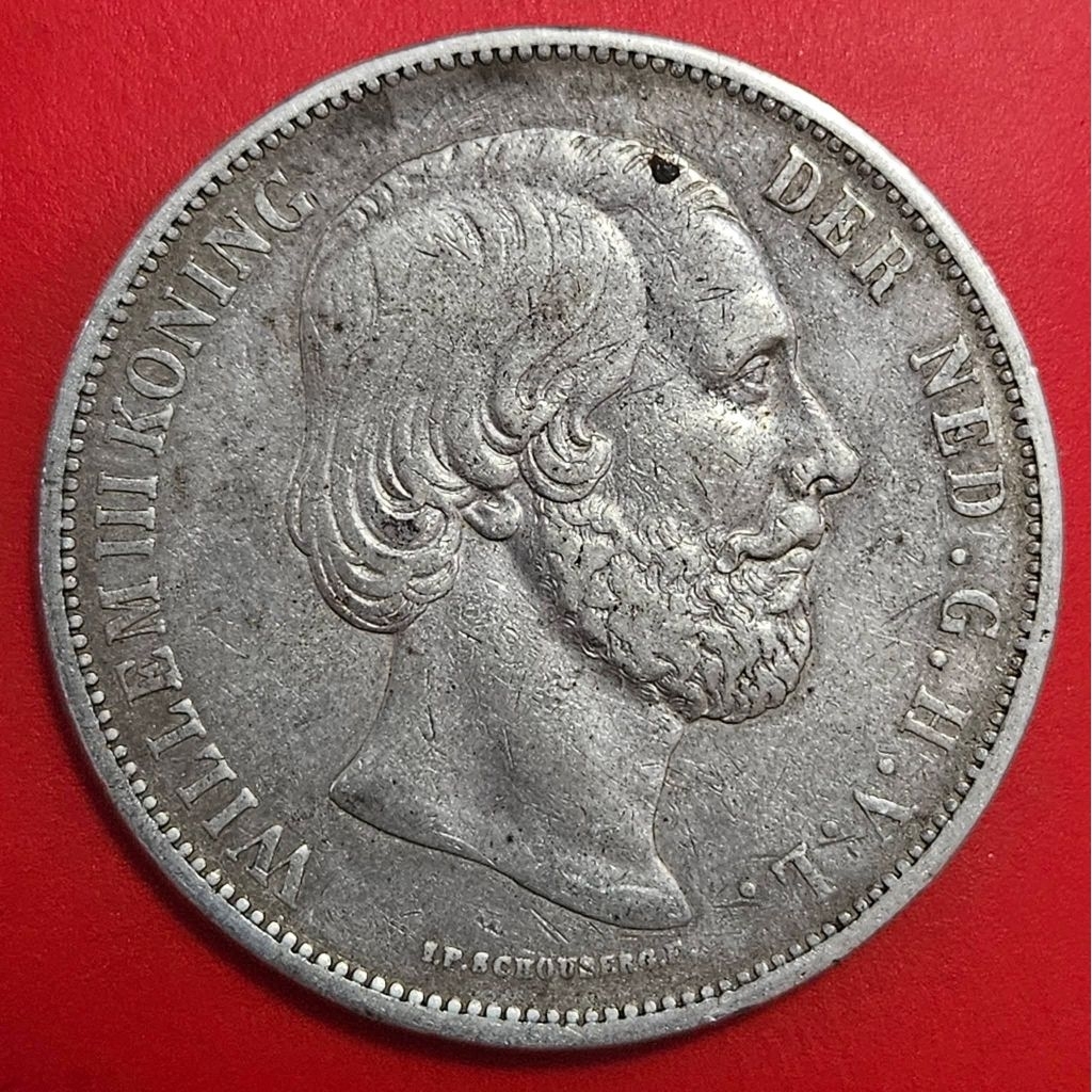 Koin Perak 2½ Gulden 1867 Willem III (VF)