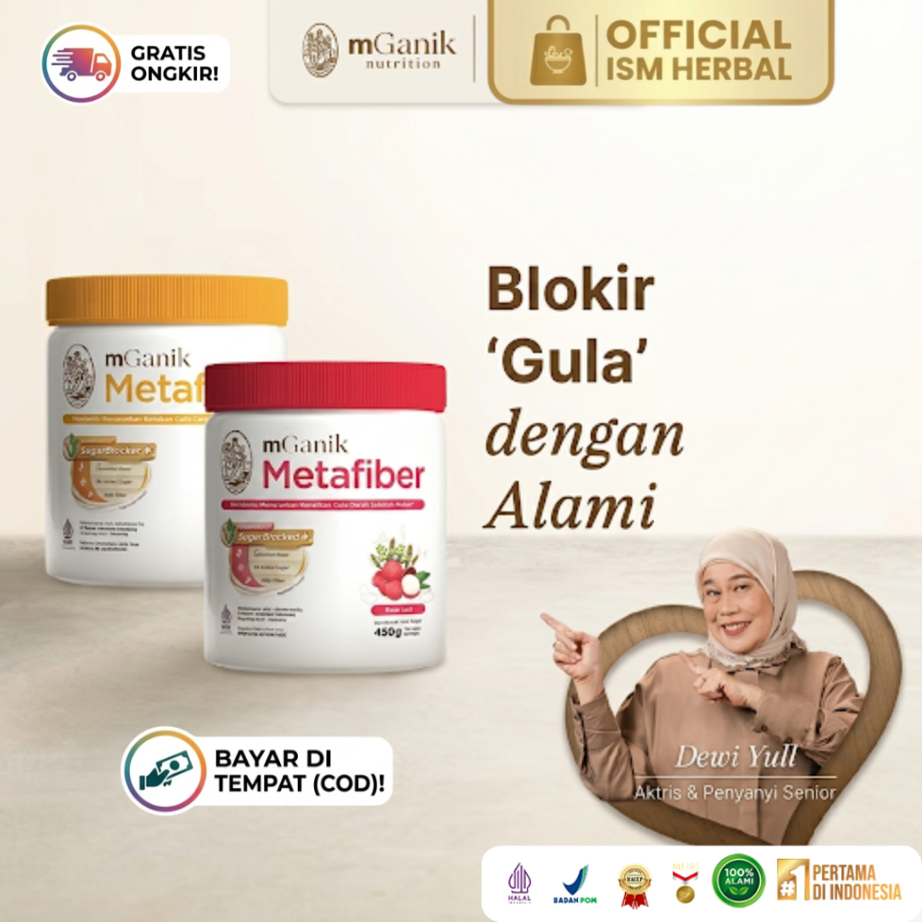 mGanik Metafiber Yuzu & Leci Suplemen Serat Blokir Gula Darah 450g Makassar