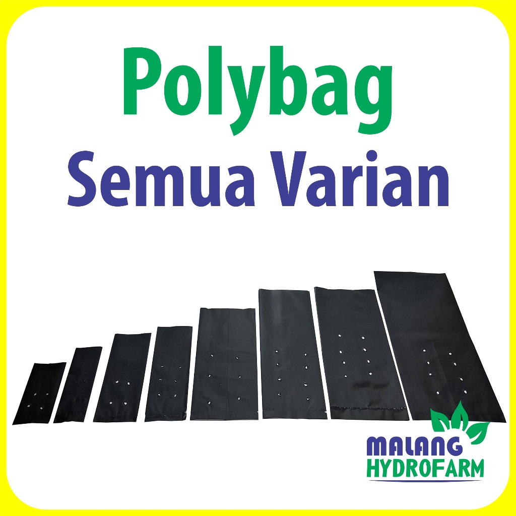 Polybag Semua Varian satuan pot plastik tanaman hias tabulampot tanah hitam hydroponik buah benih te